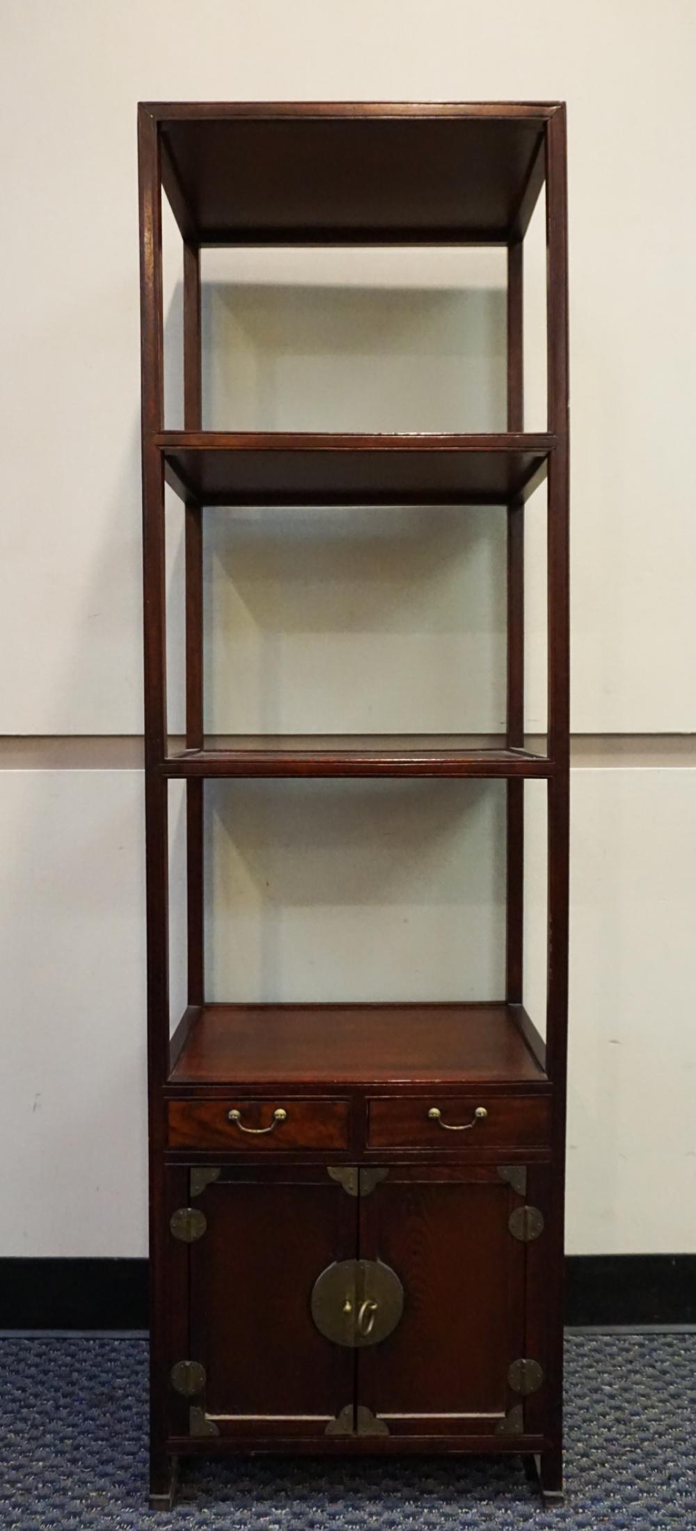 CHINESE HARDWOOD ETAGERE, H: 62; W: