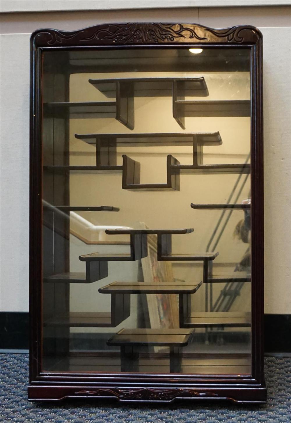 CHINESE HARDWOOD HANGING VITRINE