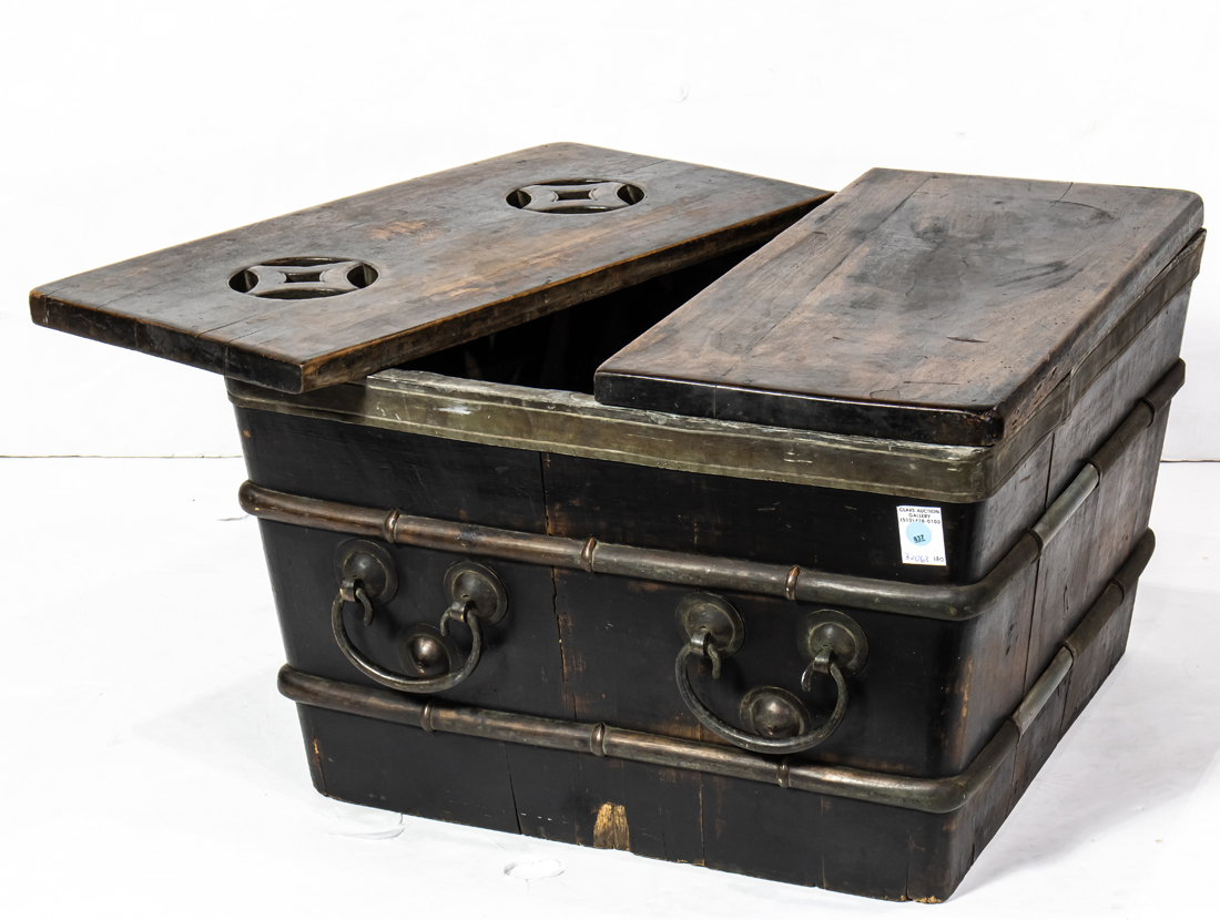 CHINESE HARDWOOD ICE CHEST