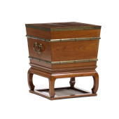 CHINESE HARDWOOD ICE CHEST ON