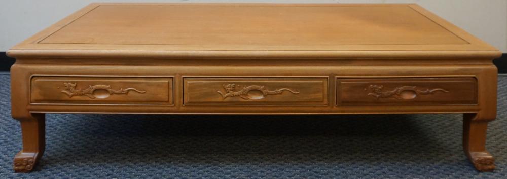 CHINESE HARDWOOD LOW TABLE, 16 X 60