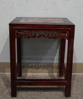CHINESE HARDWOOD MARBLE INSET