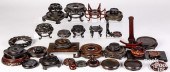 CHINESE HARDWOOD PORCELAIN AND