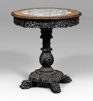 Chinese hardwood, porcelain