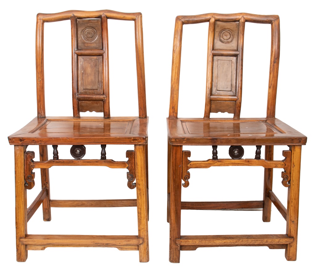 CHINESE HARDWOOD SIDE CHAIRS,