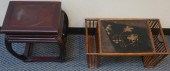 CHINESE HARDWOOD TABOURET AND