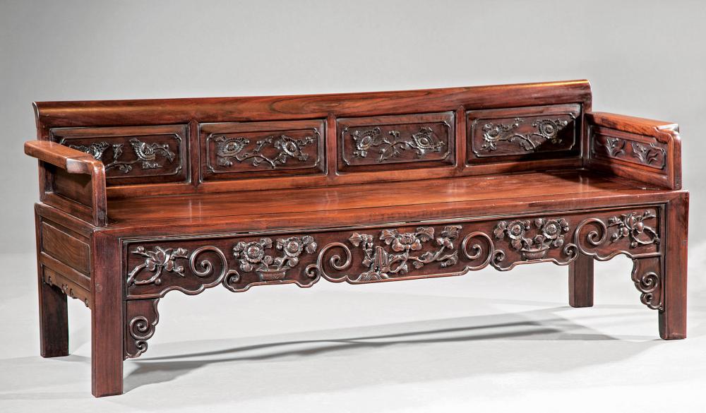CHINESE HARDWOOD THREE RAIL HALL
