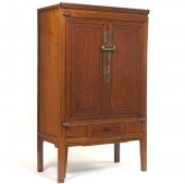 CHINESE HARDWOOD WARDROBE 71"H