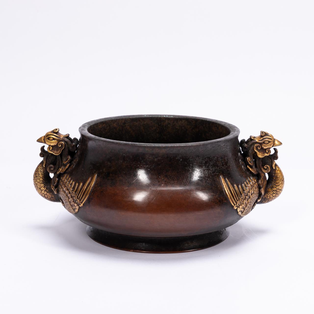 CHINESE HEAVY TWO-TONED BRONZE