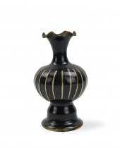 CHINESE HENAN BLACK GLAZED VAS