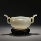 CHINESE HETIAN JADE CENSER & S