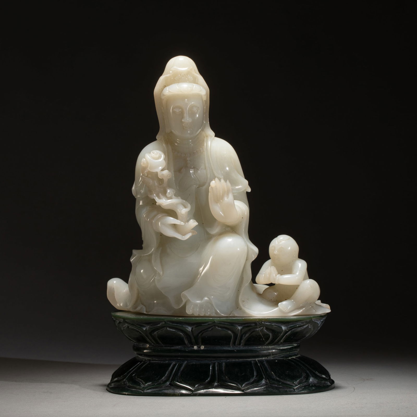 CHINESE HETIAN JADE GUANYIN &