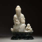 CHINESE HETIAN JADE GUANYIN &