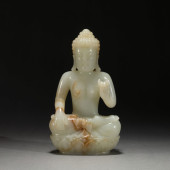 CHINESE HETIAN JADE SEATED BUD