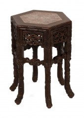 CHINESE HEXAGONAL TABORET WITH