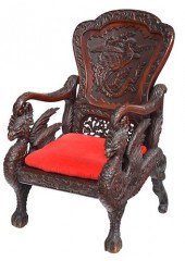 CHINESE HIGHLY CARVED HARDWOOD