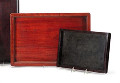 Chinese hongmu and slate tray and
