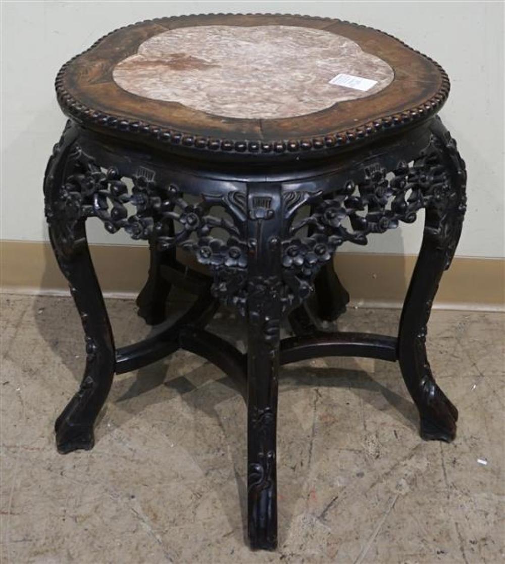 CHINESE HONGMU MARBLE INSET LOW