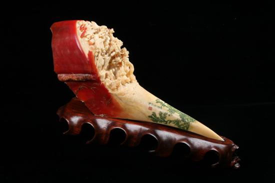 CHINESE HORN BILL IVORY CARVING
