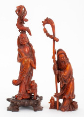 CHINESE HORN FIGURES OF BUDDHI