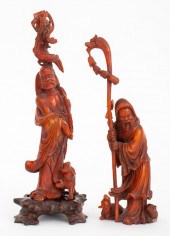 CHINESE HORN FIGURES OF BUDDHI