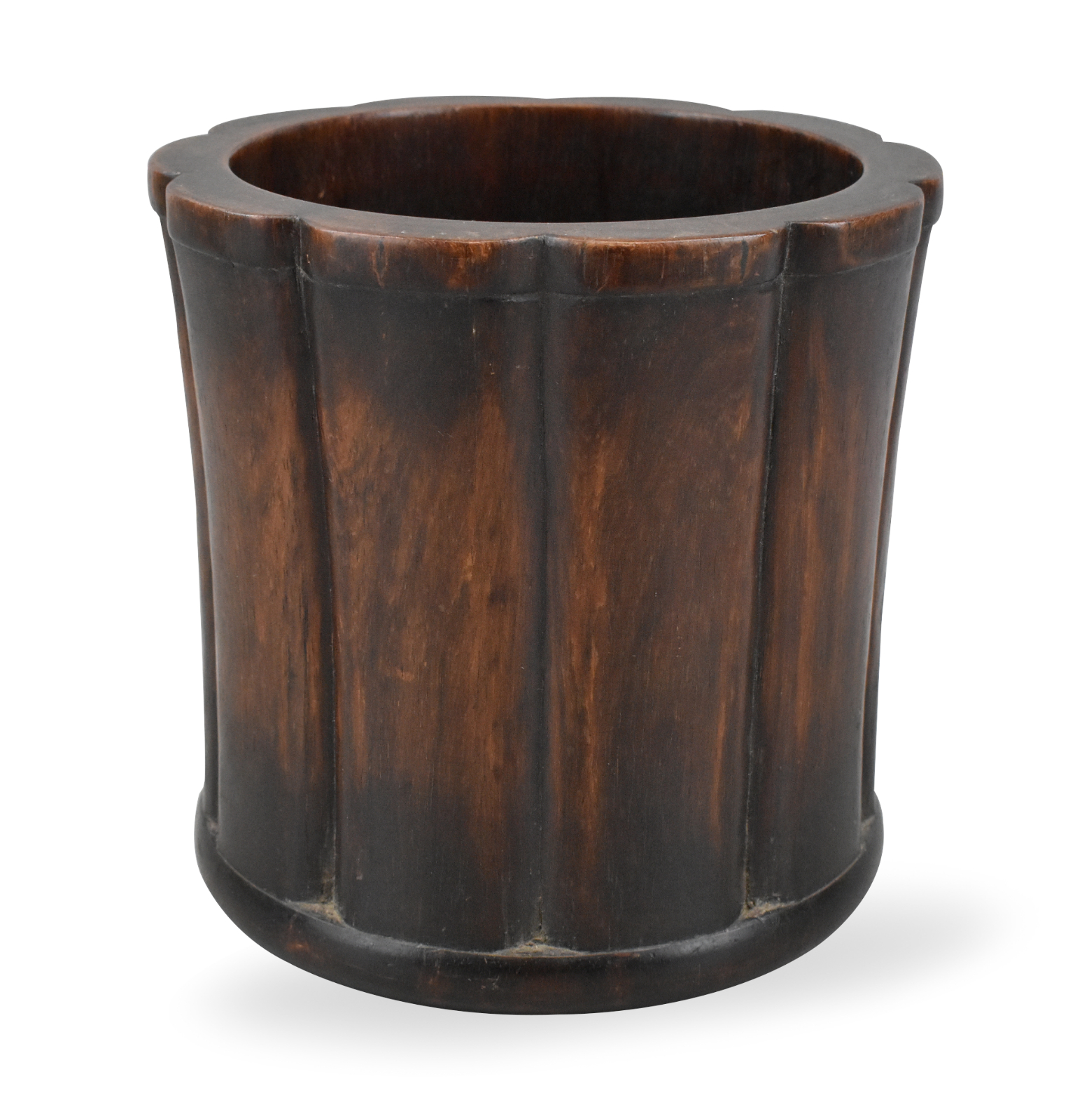 CHINESE HUALI WOOD BRUSH POT,QING