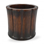 CHINESE HUALI WOOD BRUSH POT,Q