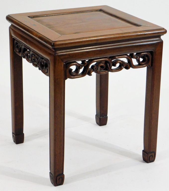CHINESE HUANGHUALI CARVED WOOD SIDE