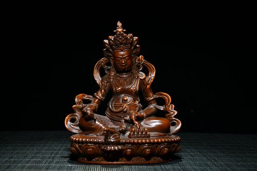 CHINESE HUANGYANG WOOD CARVED GOD
