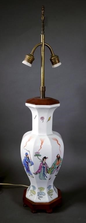 CHINESE IMMORTALS VASE LAMP