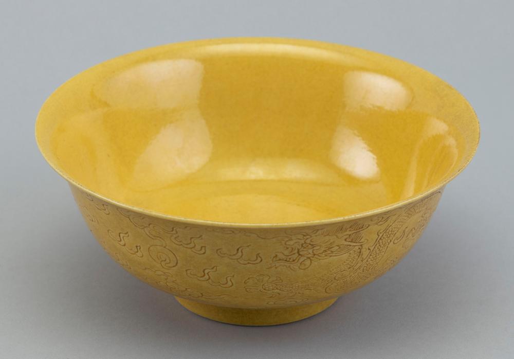 CHINESE IMPERIAL YELLOW PORCELAIN