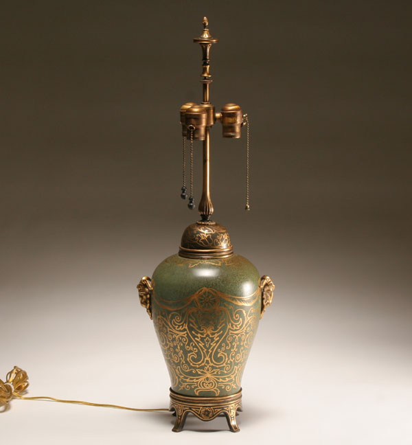 Chinese influence patinated metal