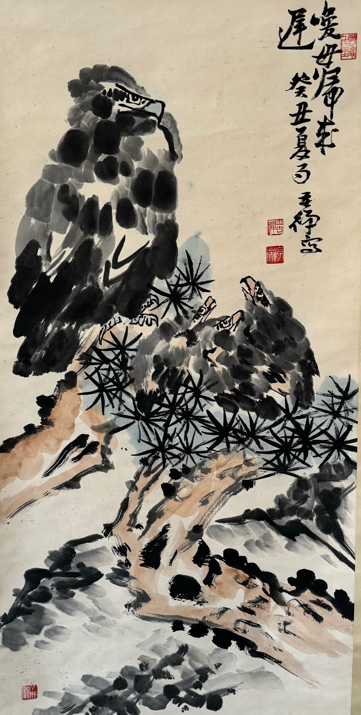 CHINESE INK AND COLOR SCROLL