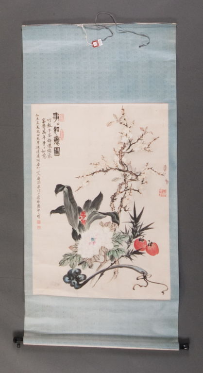 Chinese ink on rice paper scroll