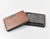 CHINESE INK STONE IN WOODEN BO