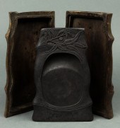 CHINESE INKSTONE AND HARDWOOD