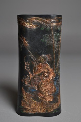 Chinese Inkstone Hand-Painted