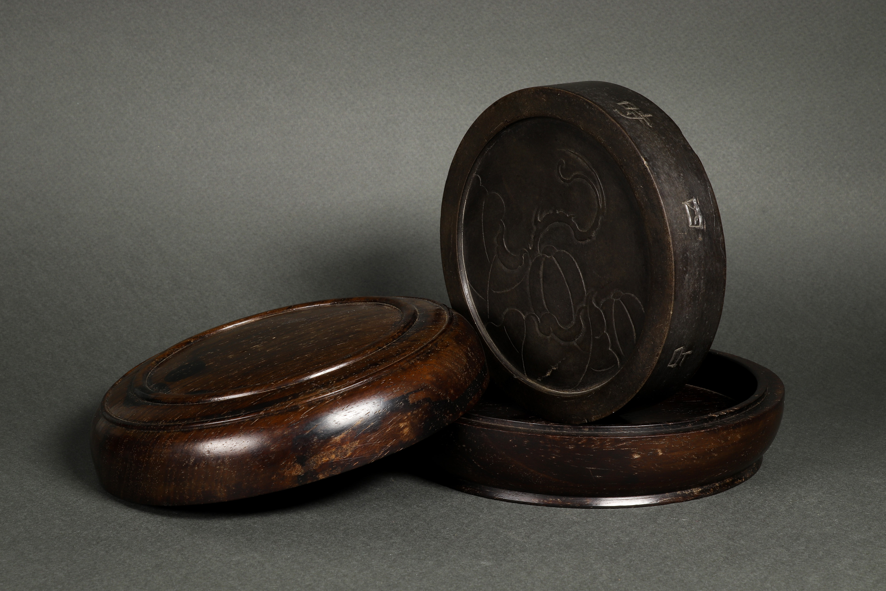 CHINESE INKSTONE WITH HARDWOOD