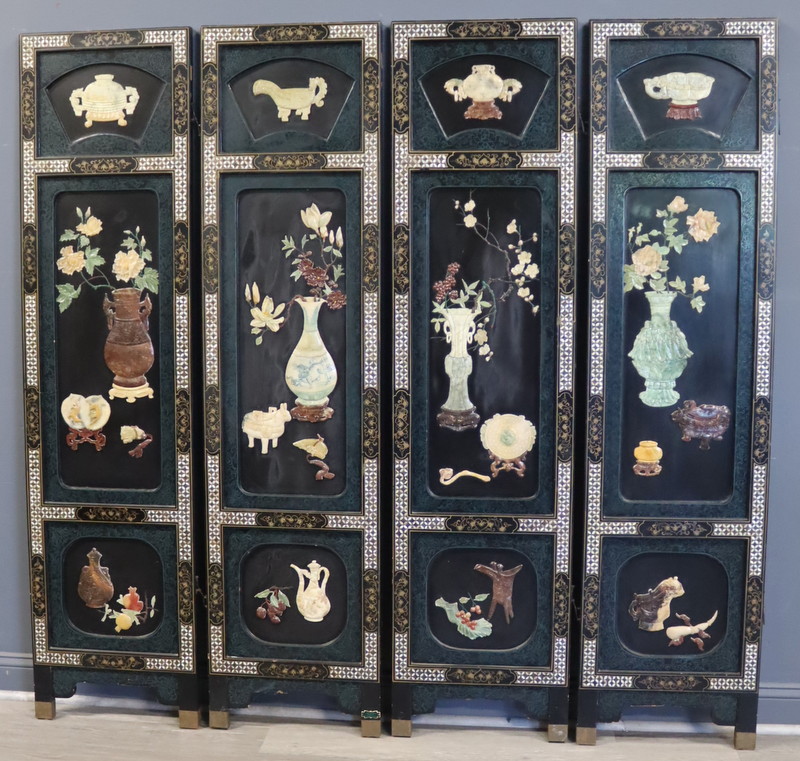 CHINESE INLAID 4-PANEL FOLDING