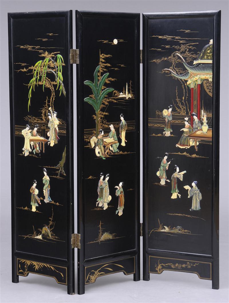 CHINESE INLAID BLACK LACQUER