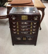 CHINESE INLAID ROSEWOOD SILVER
