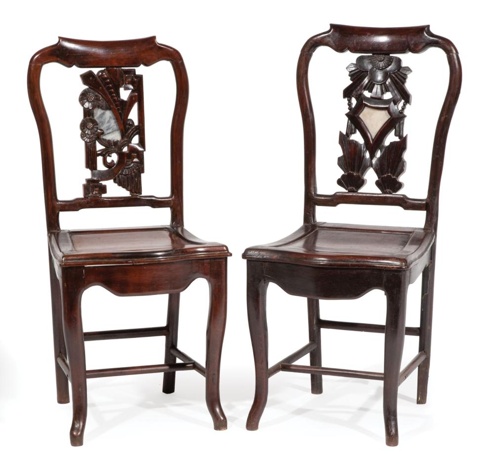 CHINESE INSET CARVED HARDWOOD