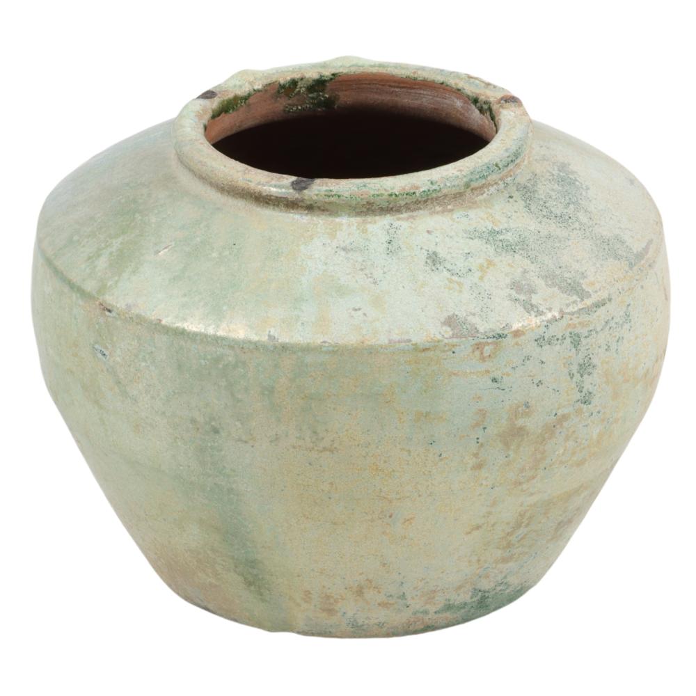 CHINESE IRIDESCENT GREEN GLAZED
