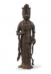 CHINESE IRON CAST STAND GUANYI