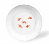 CHINESE IRON RED BAT DISH W/ D
