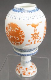 CHINESE IRON-RED, BLUE AND WHI
