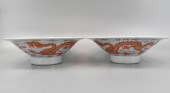 CHINESE IRON RED DRAGON BOWLS