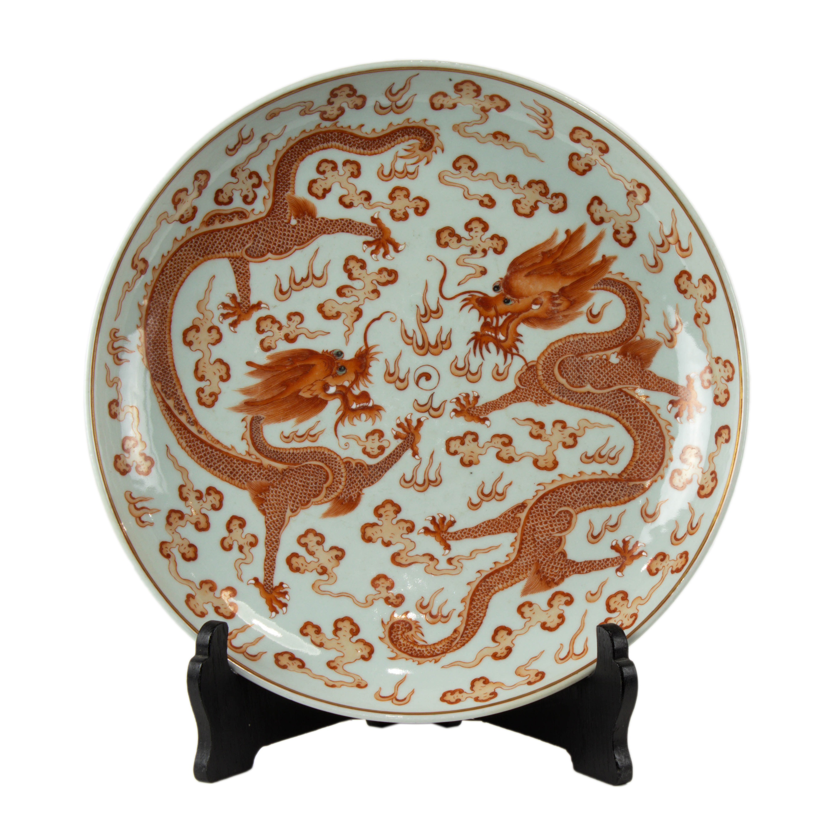 CHINESE IRON-RED 'DRAGON' CHARGER