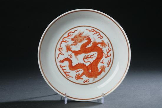CHINESE IRON RED PORCELAIN DRAGON