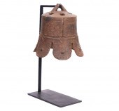CHINESE IRON TEMPLE BELL ON ST